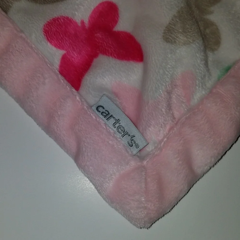 Carter's Bunny Rabbit Butterfly Lovey White Pink Gray Green